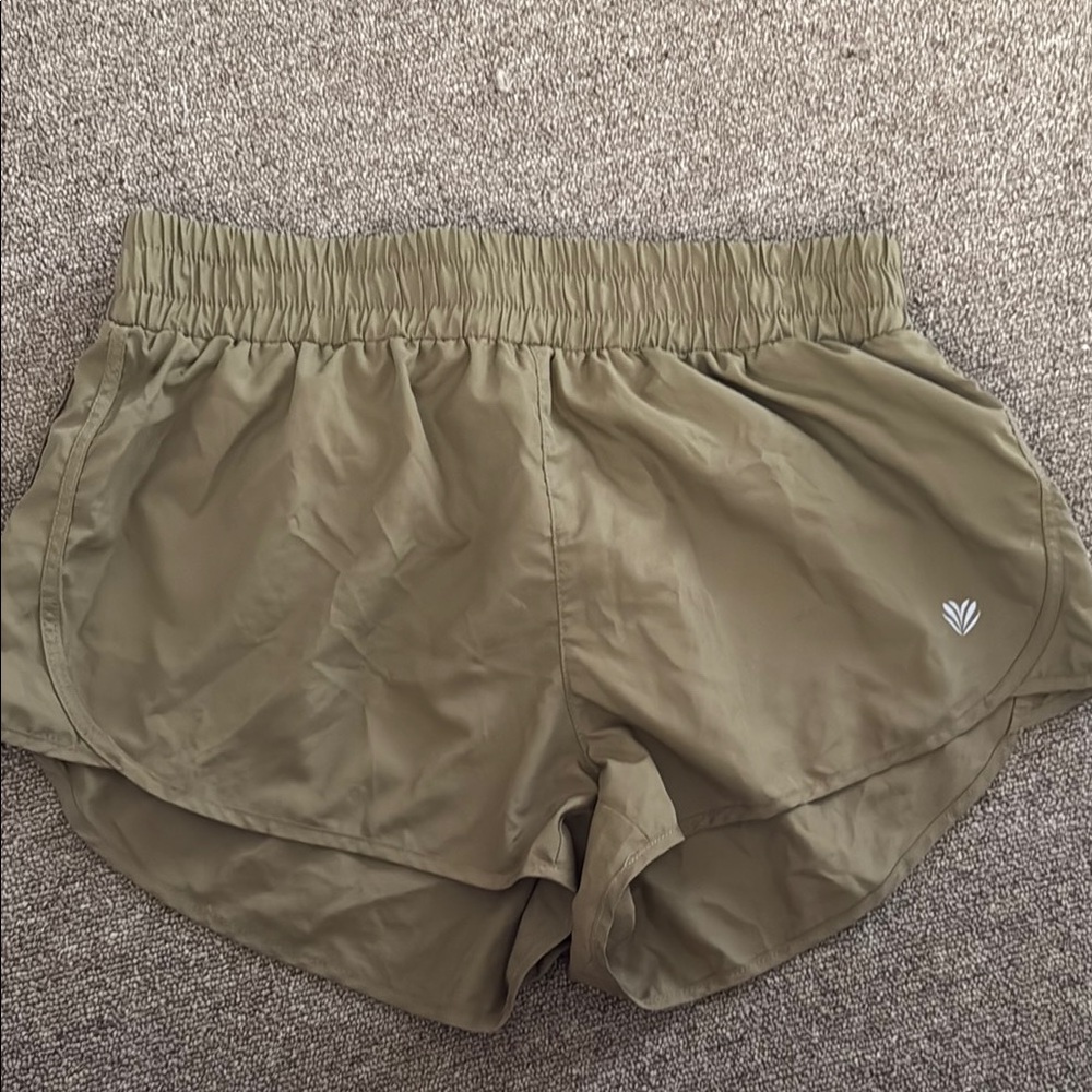 Forever 21 Green Athletic Shorts with Elastic Waistband